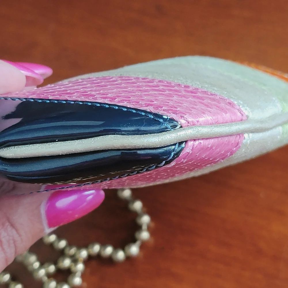 Rare Coach Legacy Patchwork Leather Framed French Purse Ball Chain Crossbody - Picture 8 of 16